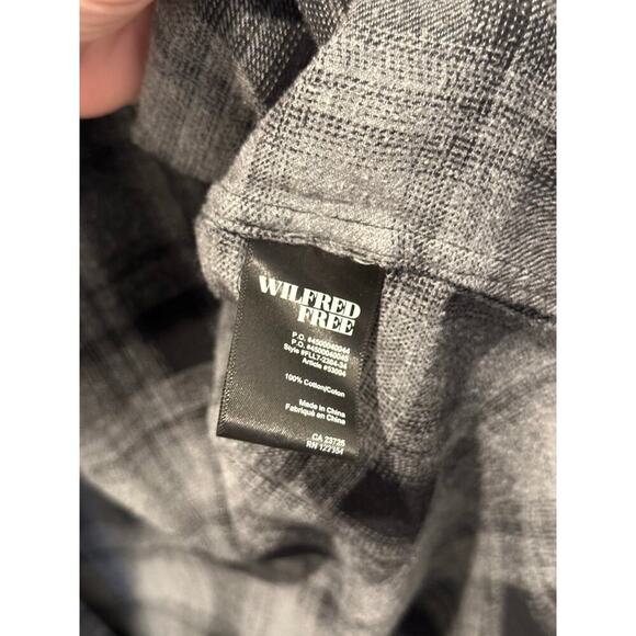 Wilfred Free Women's Black & Gray Plaid Button Down Flannel Shirt Size Small - Picture 4 of 5